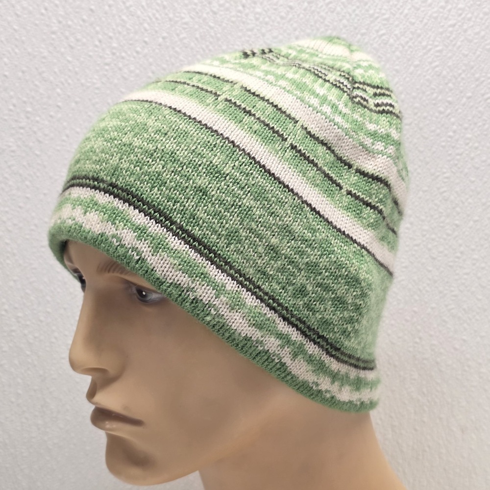 Columbia Youth Green White Knit Winter Beanie Wool Blend
